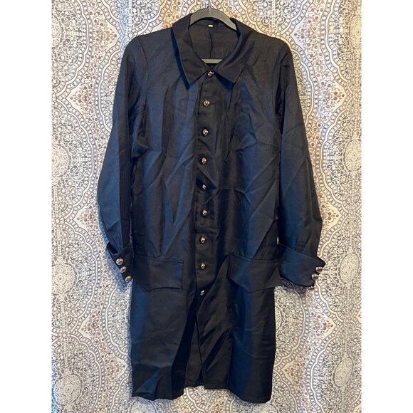 Colonial Costume Set: Black Jacket & Pants With Button Accents Cuffed Sleeves & - Picture 1 of 10